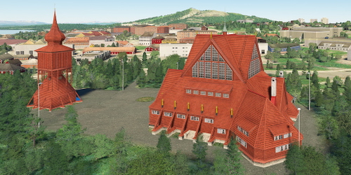 Ultralight Sightseeing - Sweden - Kiruna Church