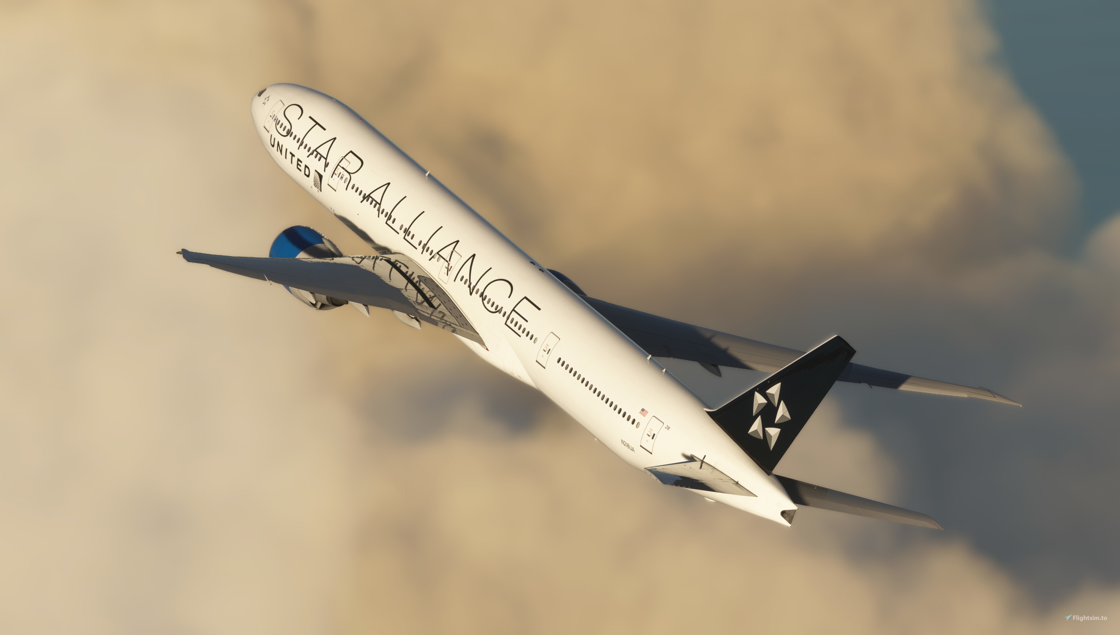 United Airlines Star Alliance Fictional N218UA PMDG Boeing 777