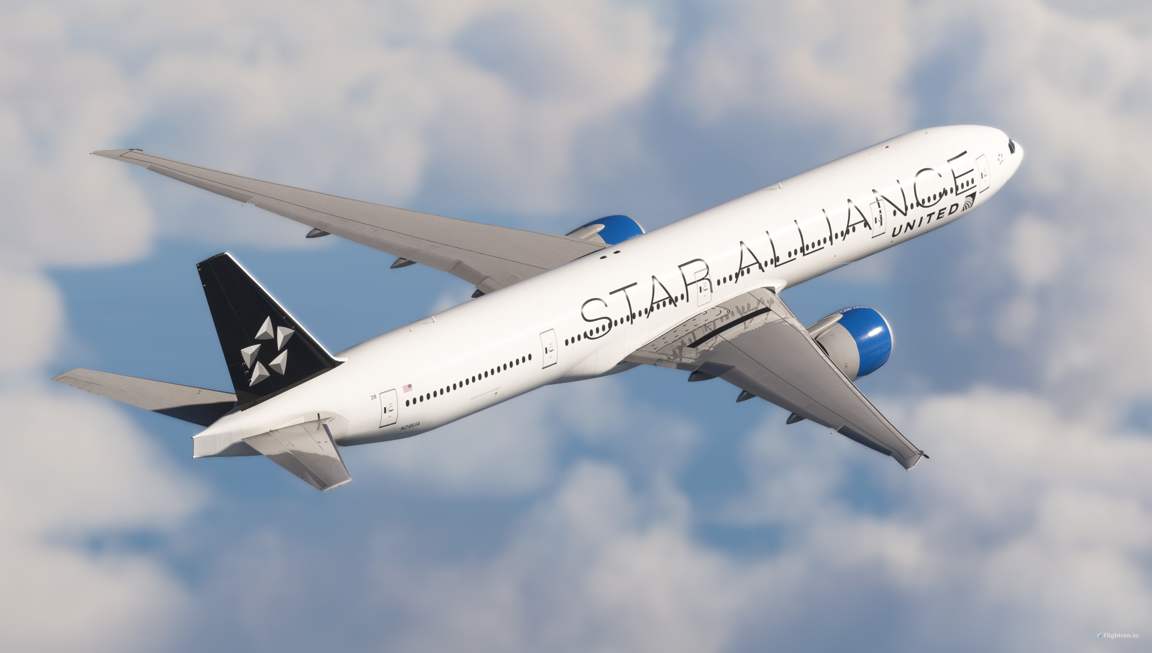 United Airlines Star Alliance Fictional N218UA PMDG Boeing 777