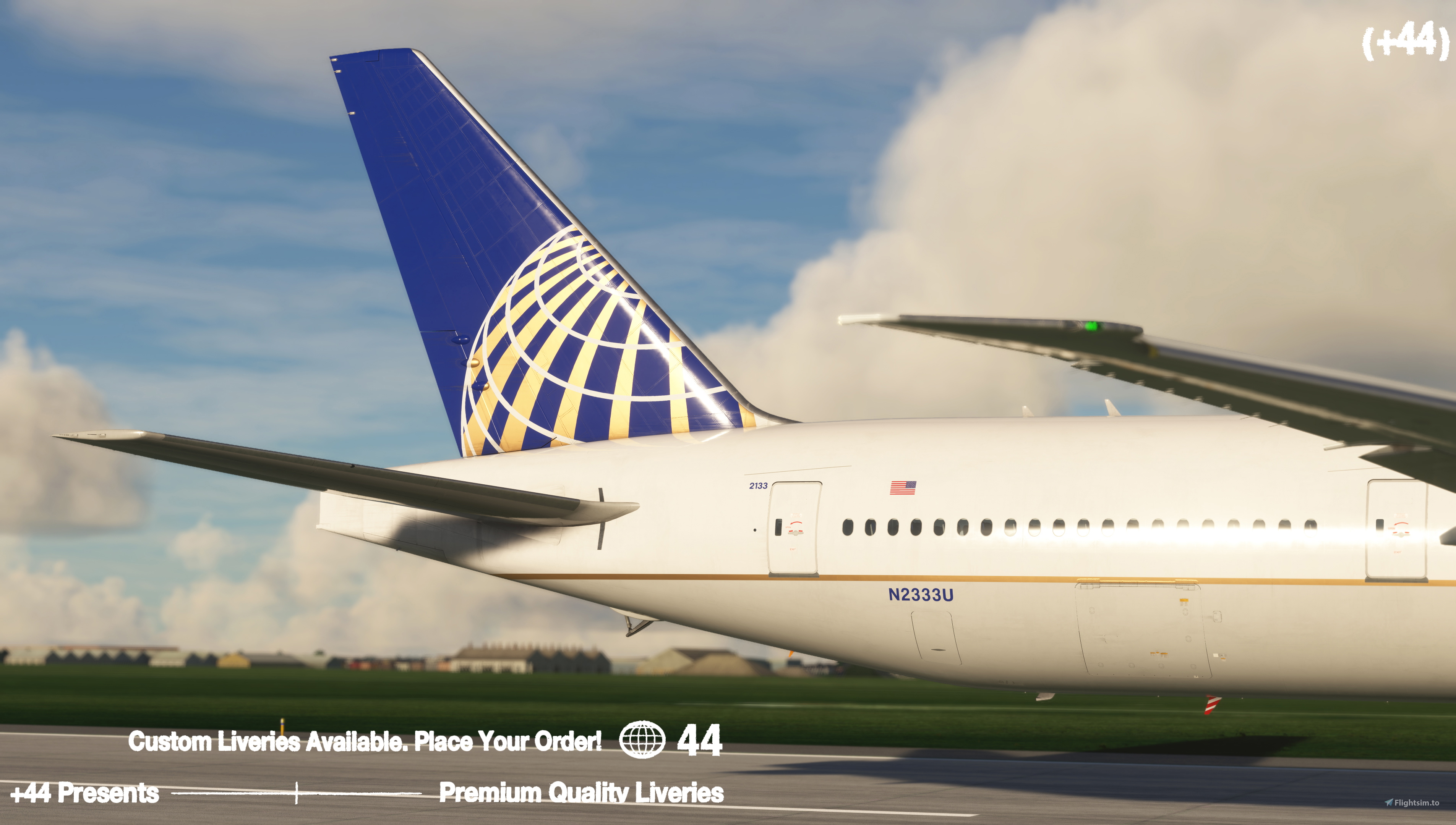 United Airlines w/ Cabin ( N2333U ) PMDG 777-300ER - 8K for