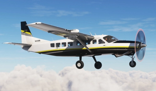 VH-XFB Skydive | Cessna 208B Grand Caravan (Asobo EX, BlackSquare, NoPod mod) [4K]