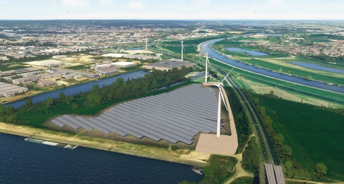 windpark at the koningspley in Arnhem The Netherlands