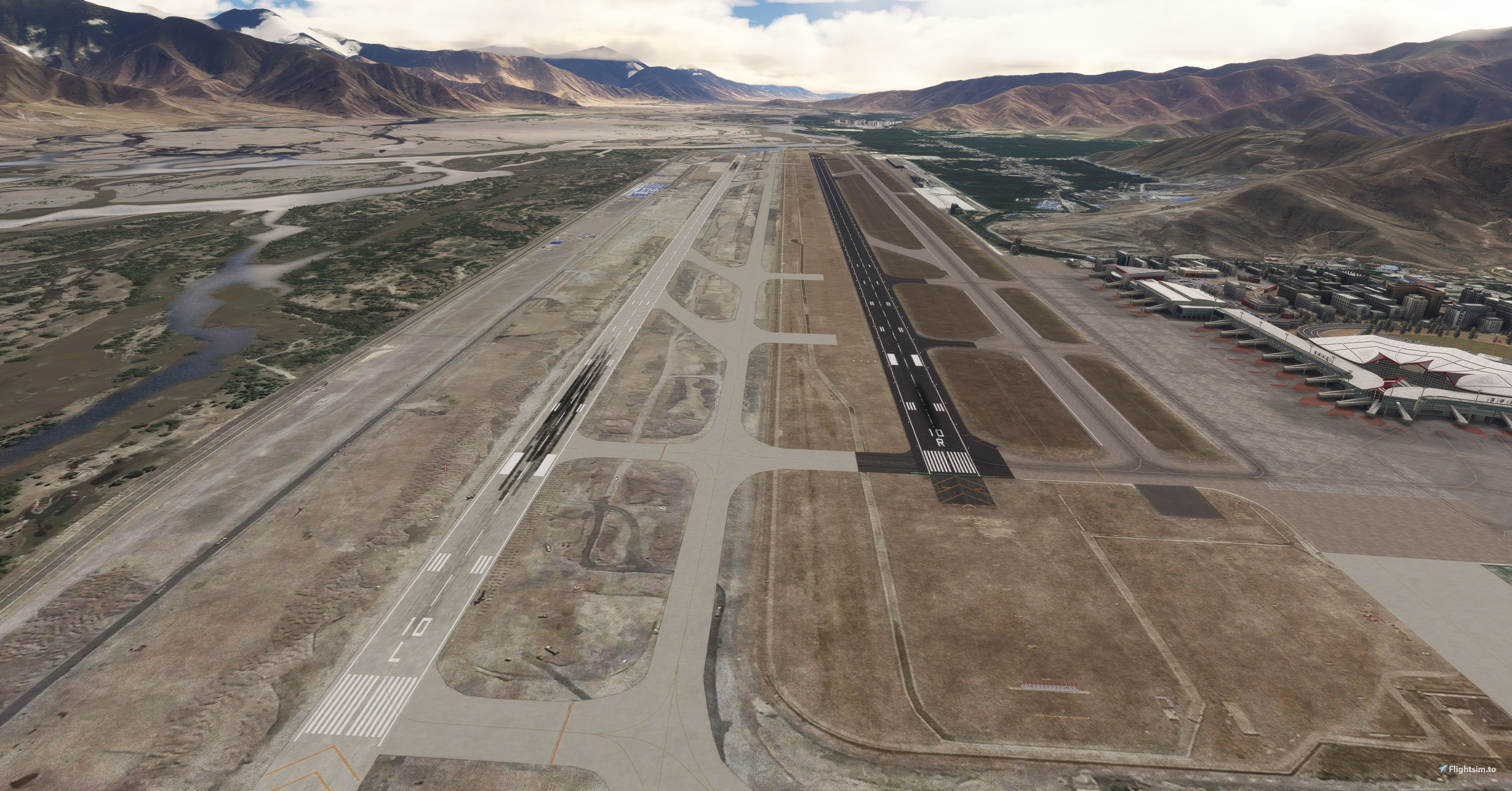 ZULS Lhasa Gonggar Airport Two-Runway patch for SamScene3D-ZULS 拉萨机场双跑道补丁 - Image 1
