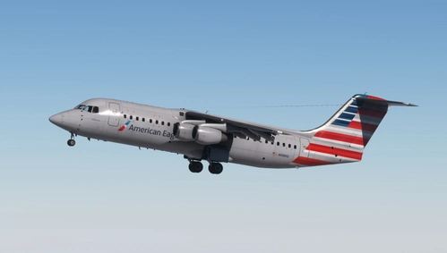 American Eagle N458HQ Fictional Just Flight Avro RJ100 - 8k