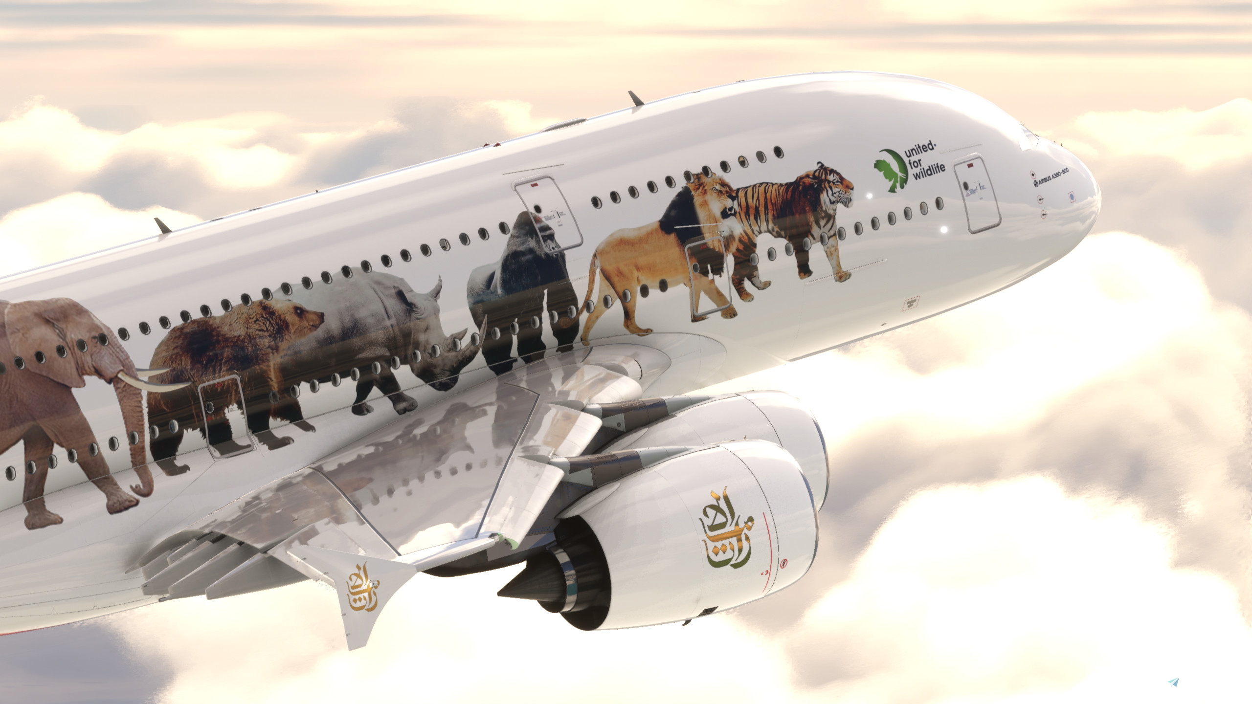 Emirates "United for Wildlife" A6-EOM [4K] | FlyByWire A380 - Image 1