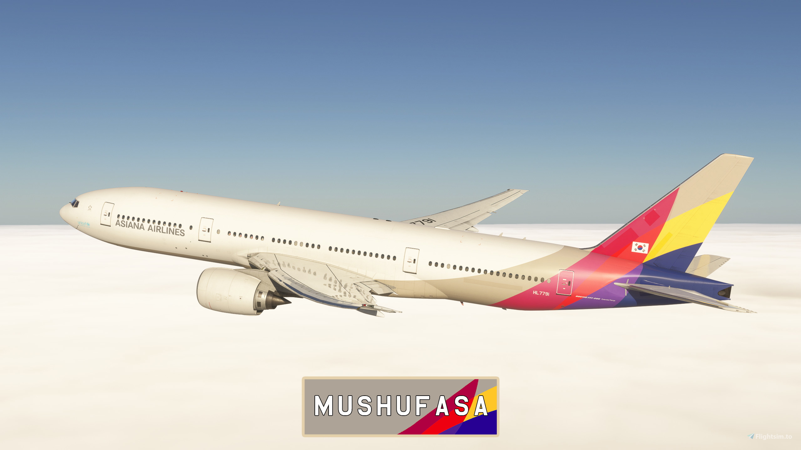アシアナ航空 777-200ER HL7791 1/400 NG Model Asiana Airlines 777-200ER HL7791 revised titles