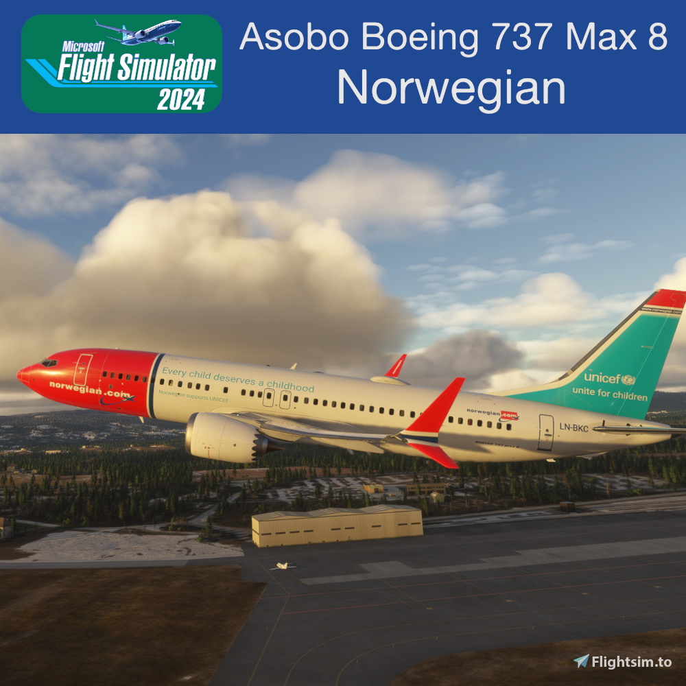 Flightsim.to - Activities - Release - 2024 Asobo Max 8 - Norwegian ...