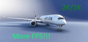 [2K/1K/0.5K] iniBuilds A350 Downscaled Texture More FPS MSFS2024 thumbnail 2