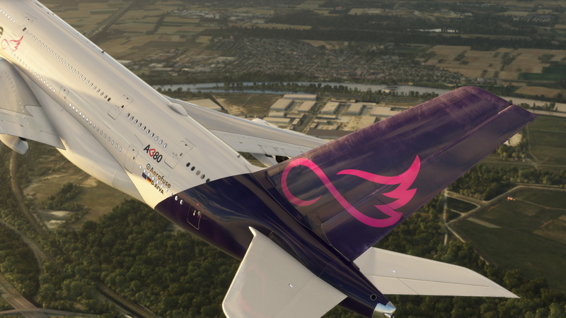 [4k] Aerofuse Virtual Airlines D-AFVA│FlyByWire A380X のために Microsoft ...