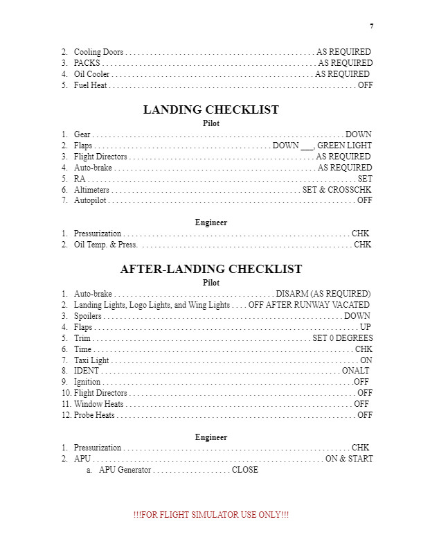 727-200/-200F Checklist - User Content for MSFS | Flightsim.to