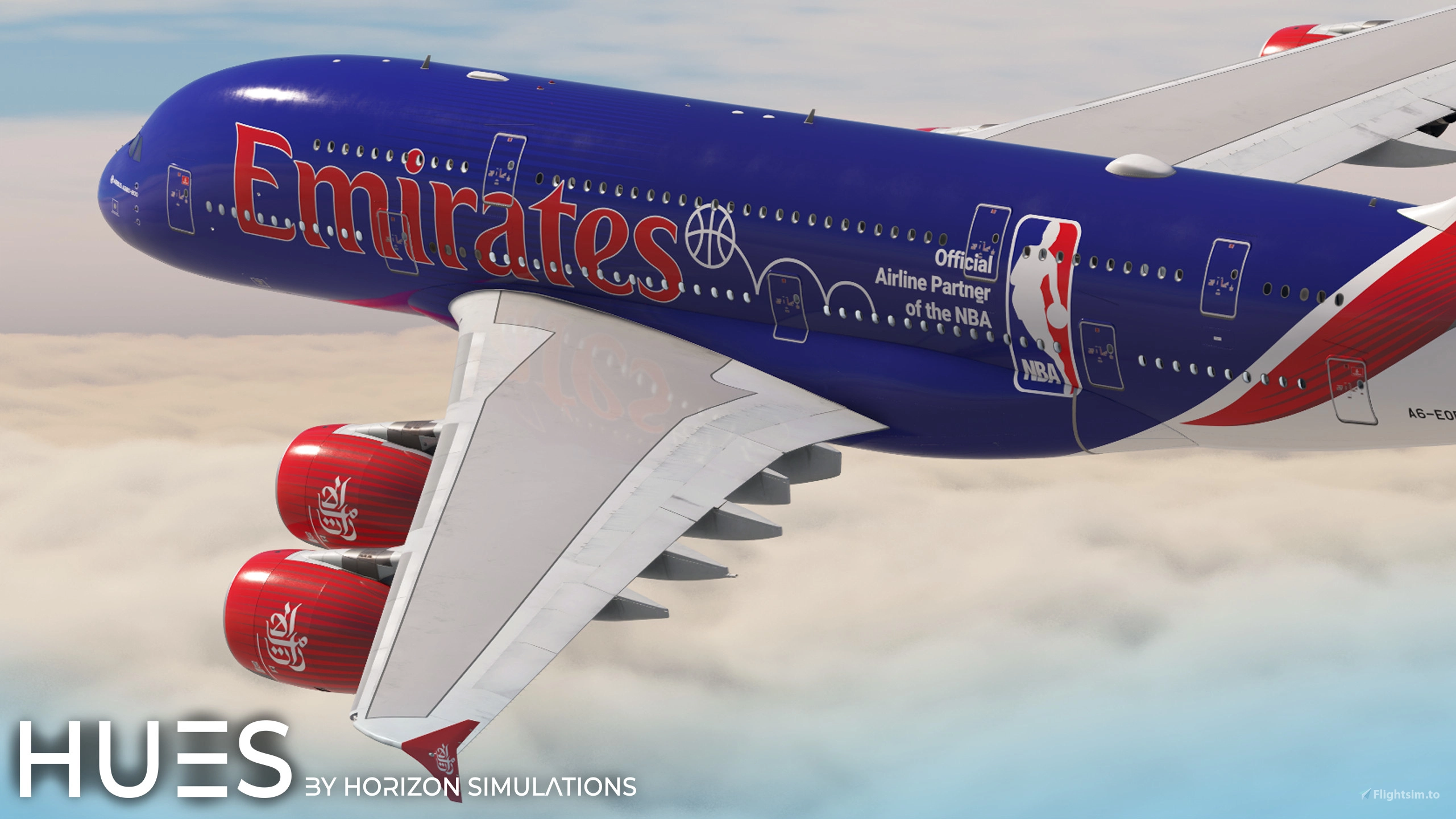[8K/4K] Emirates A6-EOD "NBA" | FlyByWire A380X - Image 1