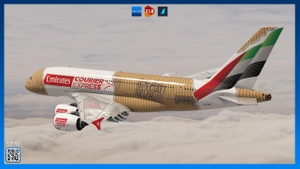 [8K+4K] Emirates A6-EET "Courier Express" | FlyByWire A380X thumbnail 8