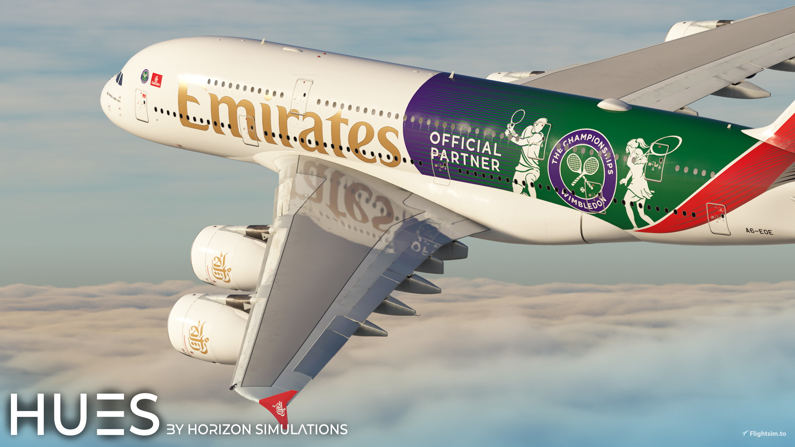 [8K/4K] Emirates A6-EOE "Wimbledon" | FlyByWire A380X - Image 1