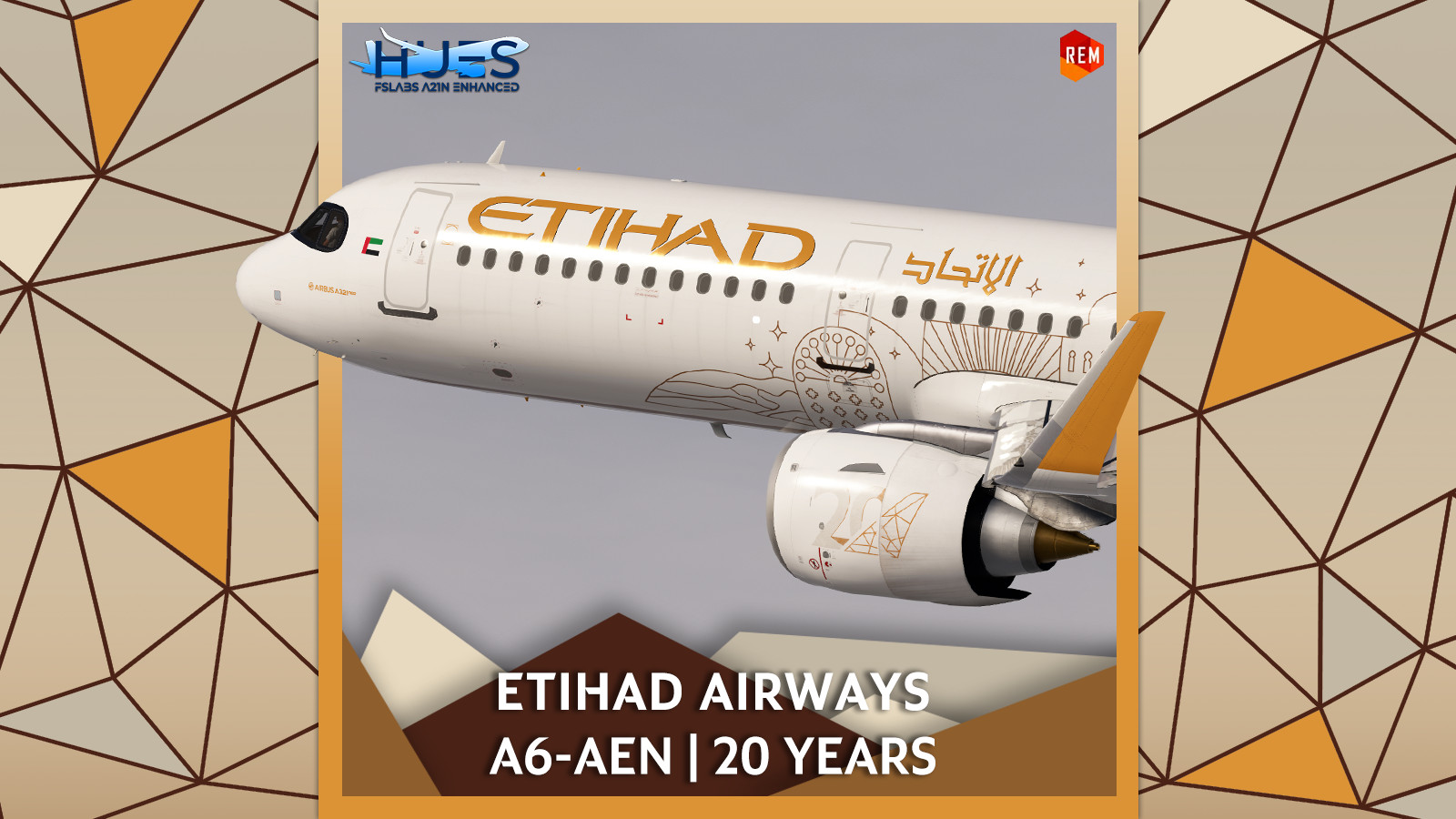 [8K+4K] Etihad Airways A6-AEN "20 Years" | FSLabs A321neo - Image 1