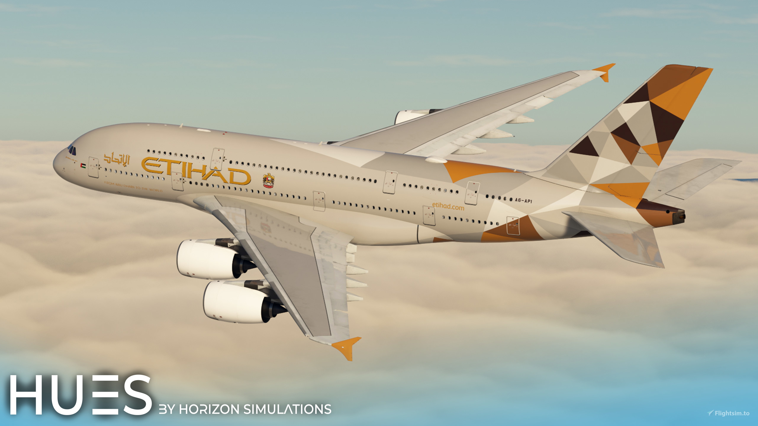 8K/4K] Etihad Airways A6-API | FlyByWire A380X for Microsoft