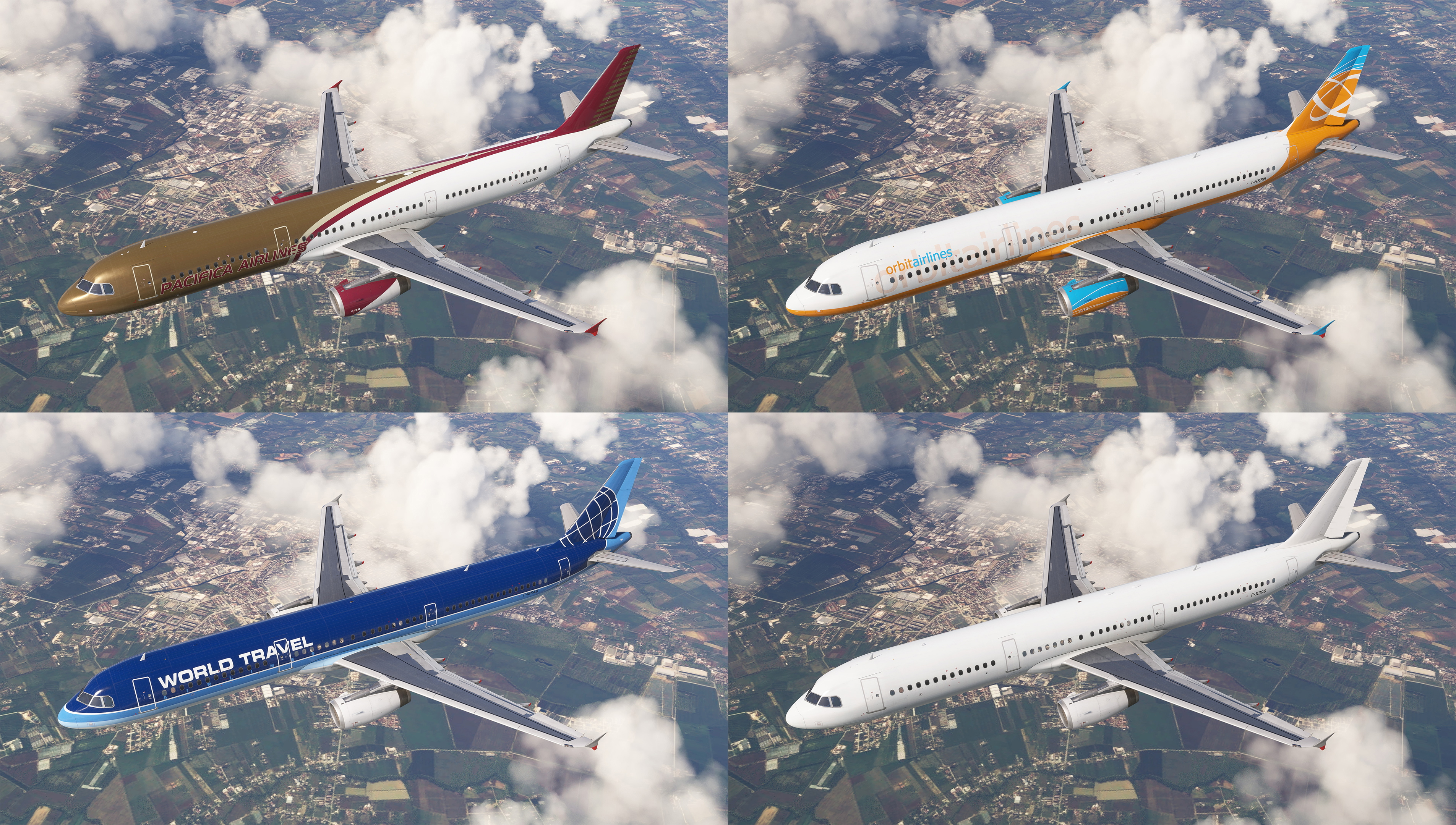 8K/4K] FSX Legacy Liveries Pack for Fenix Simulations A321