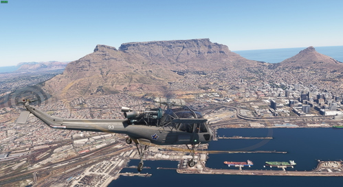 A repaint of the Asobo/iniBuilds Westland Wasp in the colours of South African Airforce