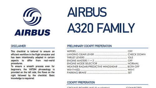 A320 Family Checklist/Flows/VatSim Airbus Edition