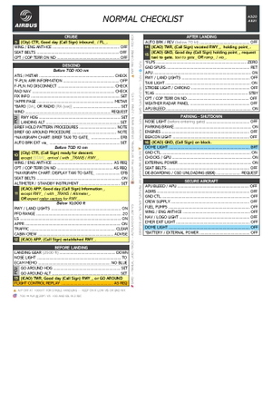 Airbus 320 Normal Checklist thumbnail 2