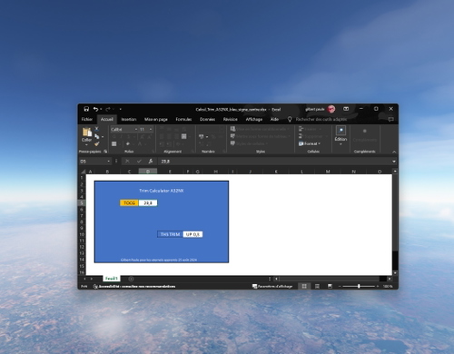 A32NX TRIM/THS Calculator