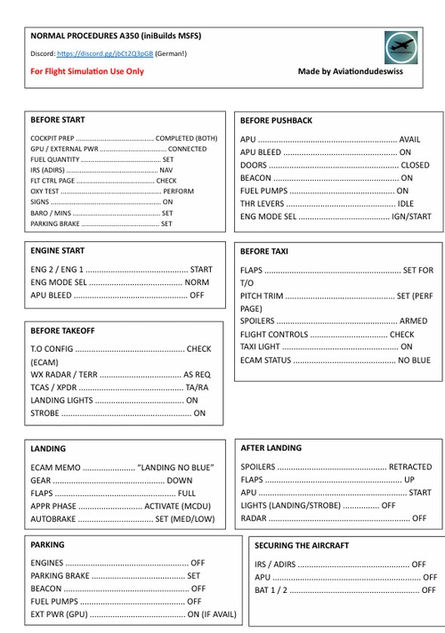 A350 Checklist