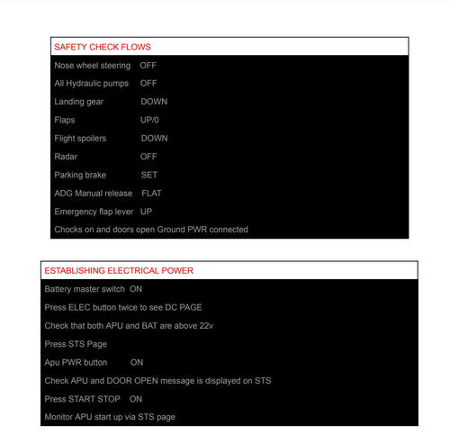 Aerosoft CRJ detailed checklist 