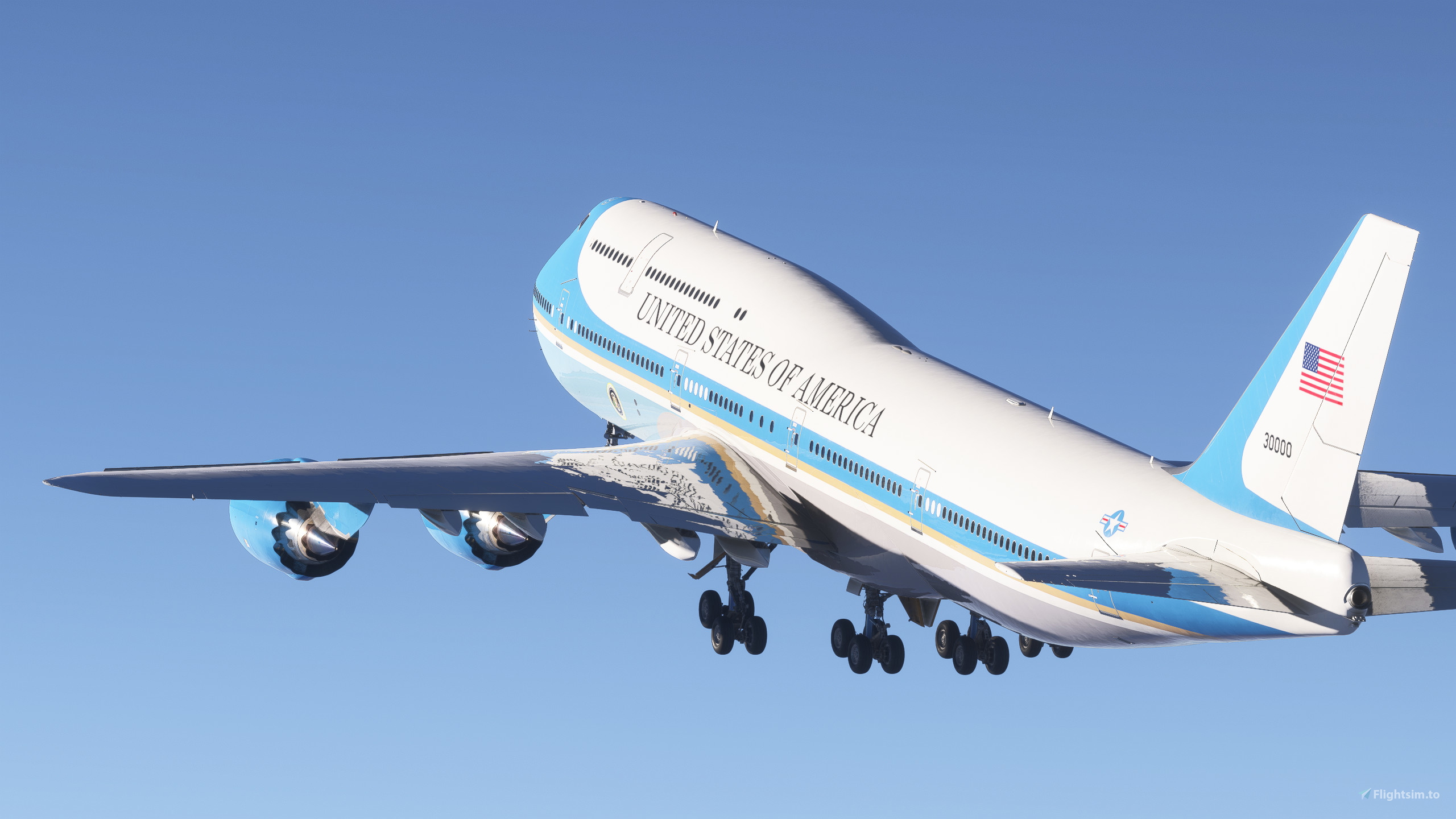 未使用　M　８周年記念 Air Force One VC25-A Boeing 747-8i - 8K のために Microsoft Flight