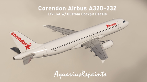 Airbus A320-232(IAE) Corendon Airlines LY-LGA w/ real Cockpit decals