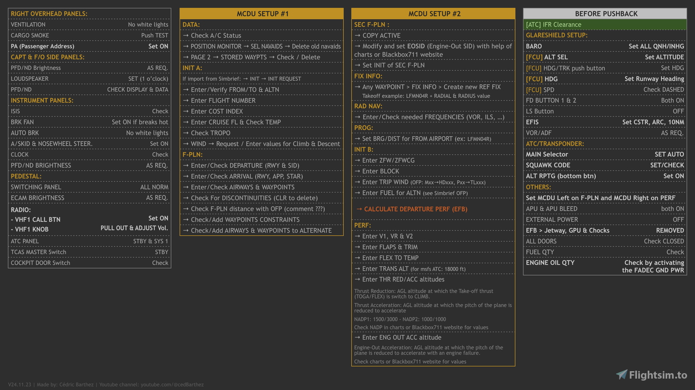 Airbus A320neo V2 Checklists & Procedures a oldalon. Microsoft Flight