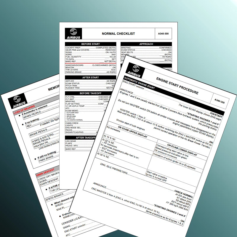 Airbus A340-300 Normal Checklist für Microsoft Flight Simulator | MSFS