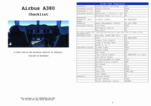 Airbus A380 - Step-By-Step Checklist as PDF thumbnail 1