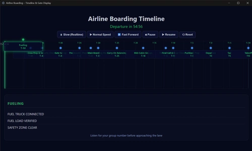 Airline Boarding Timeline Assistant