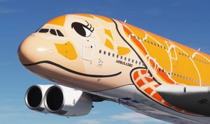 All Nippon Airways (ANA) Flying Honu - Ka La (Red-Orange Turtle) | JA383A | FlyByWire A380X [8K/4K] thumbnail 2