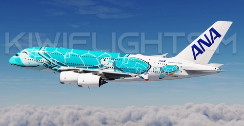 All Nippon Airways (ANA) 'Green Turtle / Flying Honu' JA382A | FlyByWire Airbus A380X [8K/4K]