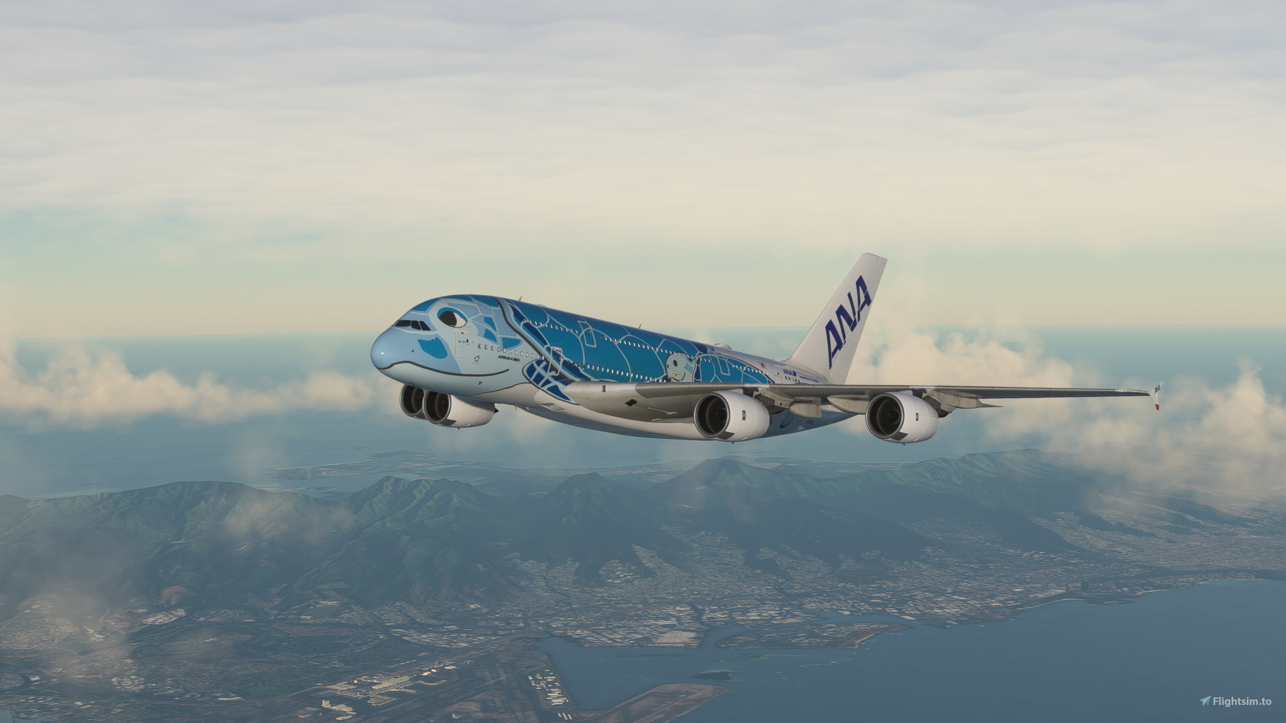 ⑩Air busA380／Blue Turtle1/230=約30cm Amazon.com: TANG DYNASTY 1:400 Standard Edition A380 ANA Sea