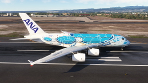 All Nippon Airways Blue Turtle JA381A FlyByWire Airbus A380 [4K/8K] thumbnail 6