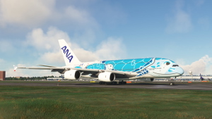 All Nippon Airways Blue Turtle JA381A FlyByWire Airbus A380 [4K/8K] thumbnail 1