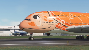 All Nippon Airways Orange Turtle JA383A FlyByWire Airbus A380 [4K/8K] thumbnail 2