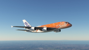 All Nippon Airways Orange Turtle JA383A FlyByWire Airbus A380 [4K/8K] thumbnail 3
