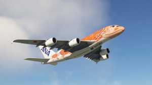 All Nippon Airways Orange Turtle JA383A FlyByWire Airbus A380 [4K/8K] thumbnail 5