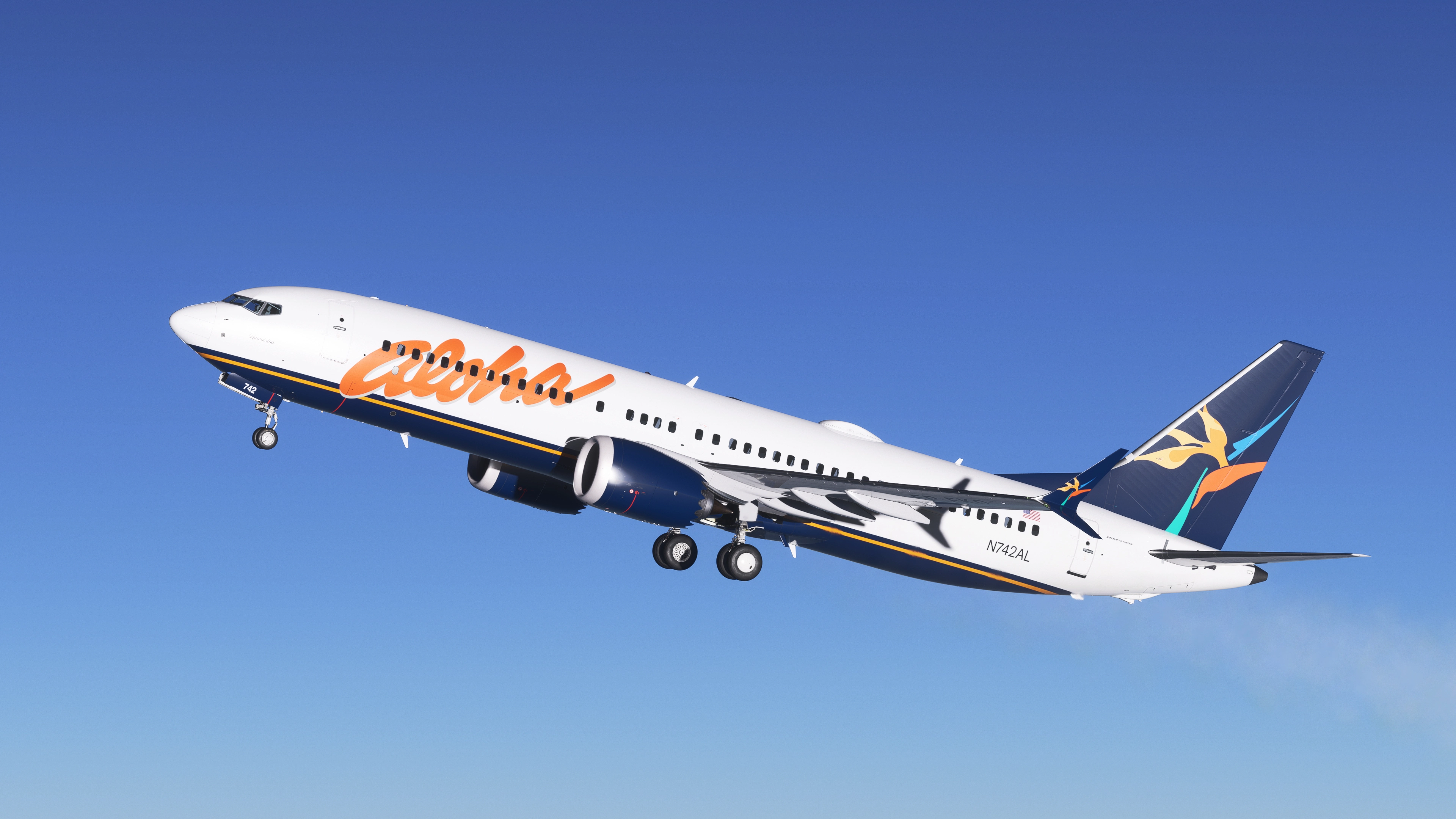 Aloha Airlines N742AL Fictional Asobo Boeing 737 MAX 8 - 8K