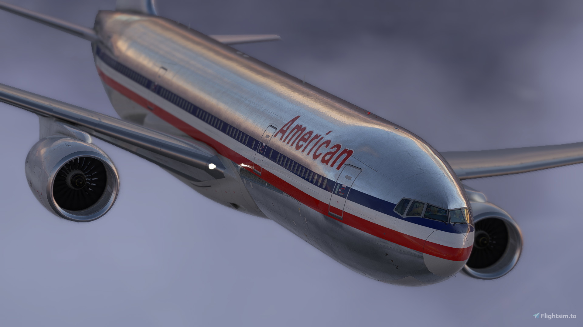 American Airlines 'Bare Metal' [Pack] w/Cabin | PMDG B777