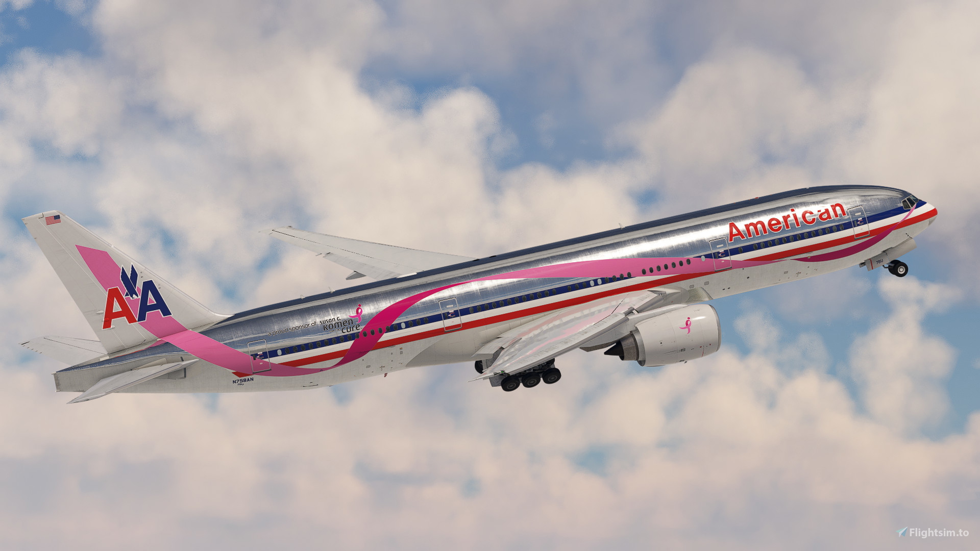 American Airlines 'Bare Metal' [Pack] w/Cabin | PMDG B777