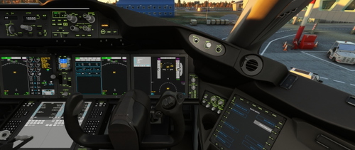 Asobo B787–10 Dreamliner Cockpit Lime Emis