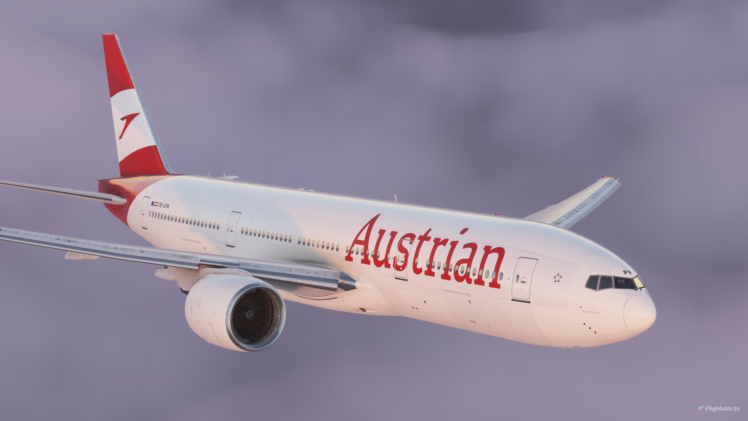 Austrian [OE-LPA] w/Cabin PMDG B777-200ER for Microsoft