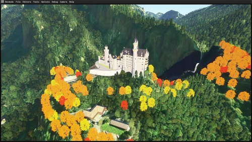 Autumn leaves Neuschwanstein Castle