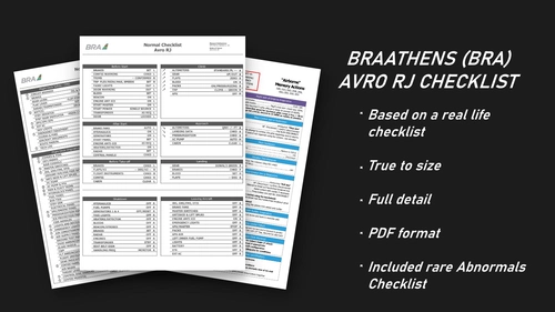 Avro RJ Complete Checklist - Braathens / BRA  (BRX)