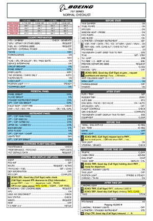 Boeing 737 Normal Checklist thumbnail 1