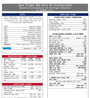 BAe Avro RJ Professional Checklist & Procedures Quickview thumbnail 1