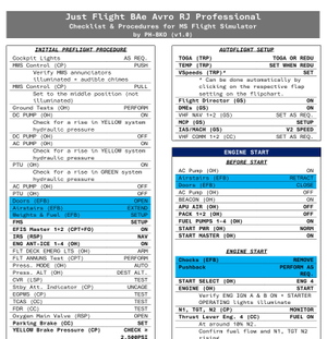 BAe Avro RJ Professional Checklist & Procedures Quickview thumbnail 2